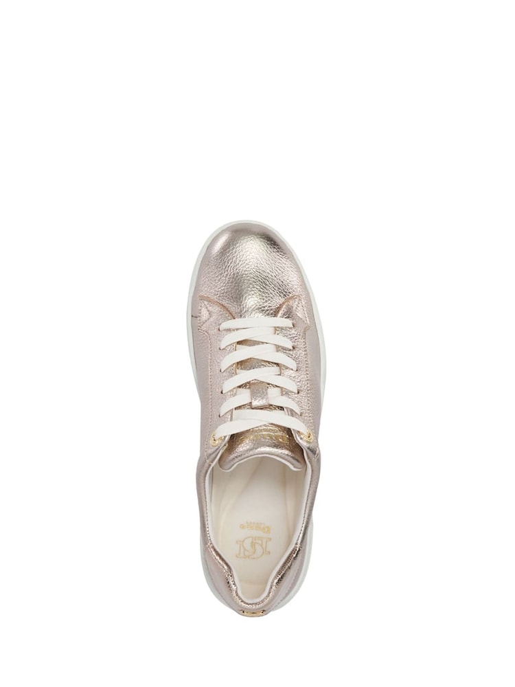Dune London Gold Episode 2 Flatform Lace Up Trainers - Image 5 of 5