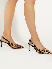 Dune London Animal Closed Reptile Buckle Slingback Sandals - Image 1 of 7