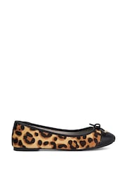 Dune London Animal Standard Fit Hallo Charm Trim Ballet Shoes - Image 2 of 6