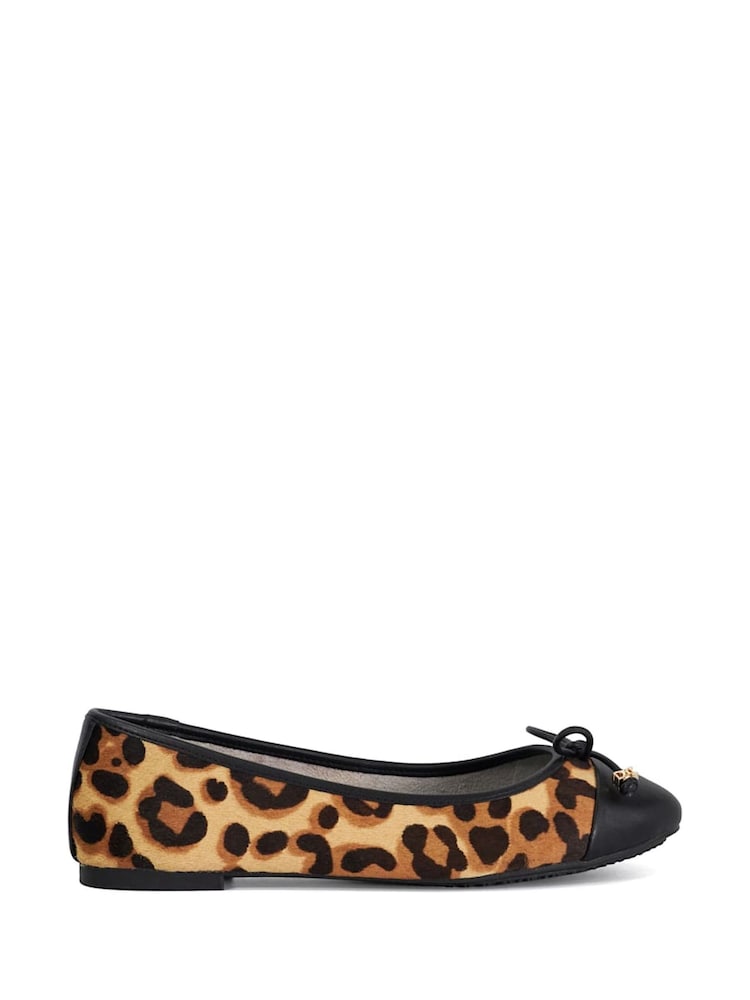 Dune London Animal Standard Fit Hallo Charm Trim Ballet Shoes - Image 2 of 6