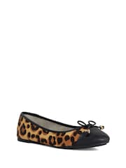 Dune London Animal Standard Fit Hallo Charm Trim Ballet Shoes - Image 3 of 6