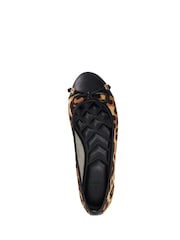 Dune London Animal Standard Fit Hallo Charm Trim Ballet Shoes - Image 5 of 6