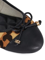 Dune London Animal Standard Fit Hallo Charm Trim Ballet Shoes - Image 6 of 6