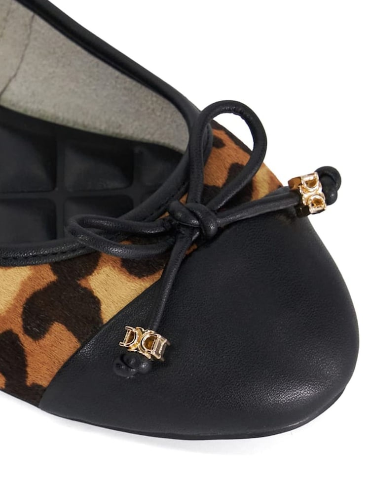 Dune London Animal Standard Fit Hallo Charm Trim Ballet Shoes - Image 6 of 6