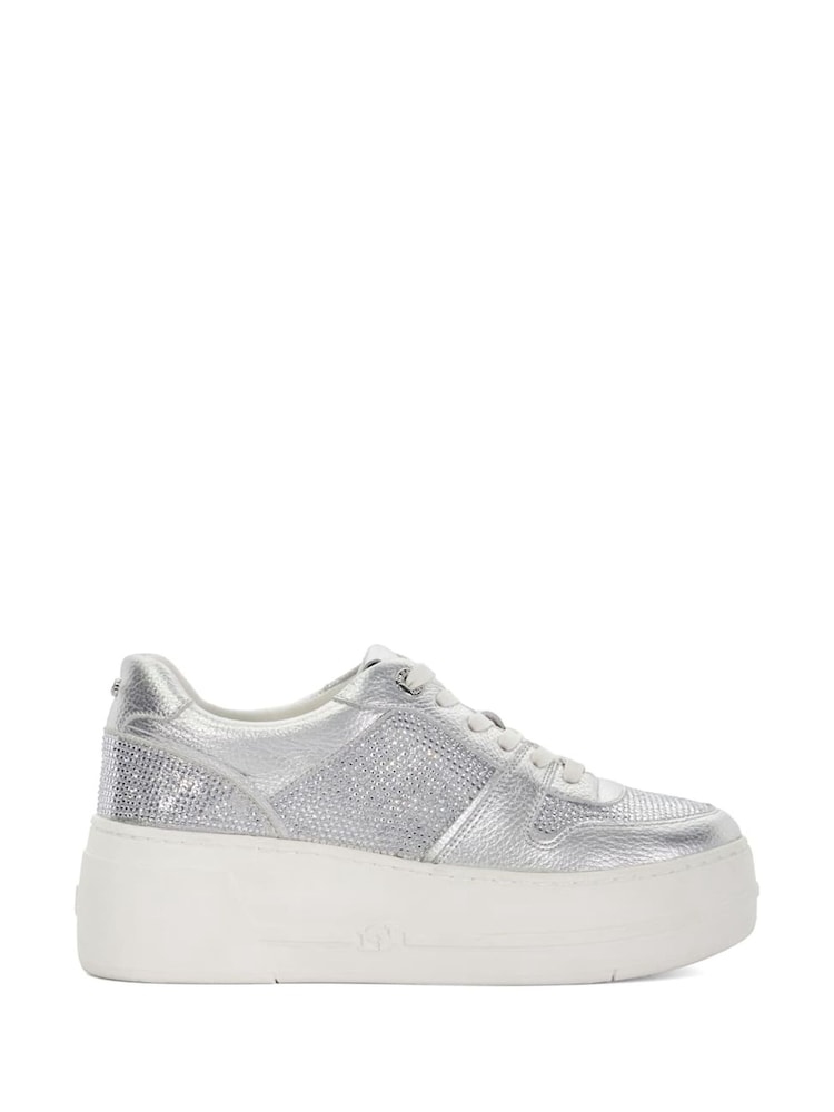 srebrna (barva); srebro - Dune London Evangelyn Flatform Lace-Up Trainers - Slika 1 iz 5 srebrna (barva); srebro - Dune London Evangelyn Flatform Lace-Up Trainers - Slika 1 iz 5