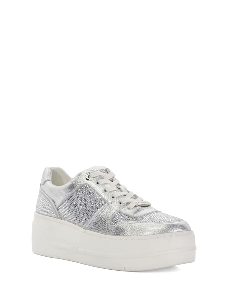 srebrna (barva); srebro - Dune London Evangelyn Flatform Lace-Up Trainers - Slika 2 iz 5