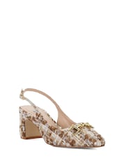 Dune London Cream Choices Bouclé Slingback Shoes - Image 2 of 5