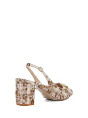 Dune London Cream Choices Bouclé Slingback Shoes - Image 3 of 5
