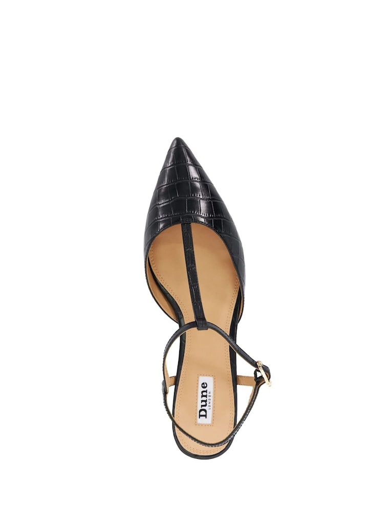 Dune London Black Harler T-Bar Point Flat Shoes - Image 5 of 6