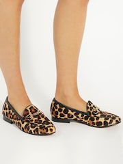 Dune London Animal Regular Fit Glair Branded Snaffle Leather Trim Shoes - Image 1 of 6