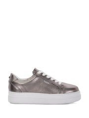 Dune London Natural Eastern Branded Chunky Cup Sole Trainers - Image 1 of 5
