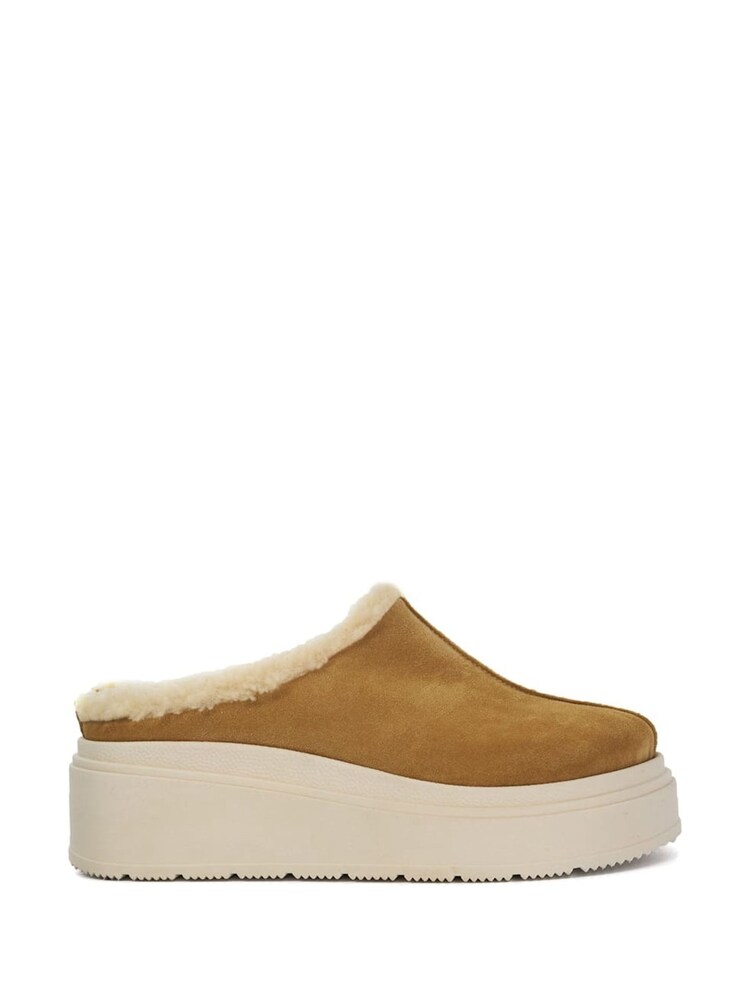 Dune London Brown Gracias Wedge Mule Shoes - Image 1 of 6 Dune London Brown Gracias Wedge Mule Shoes - Image 1 of 6