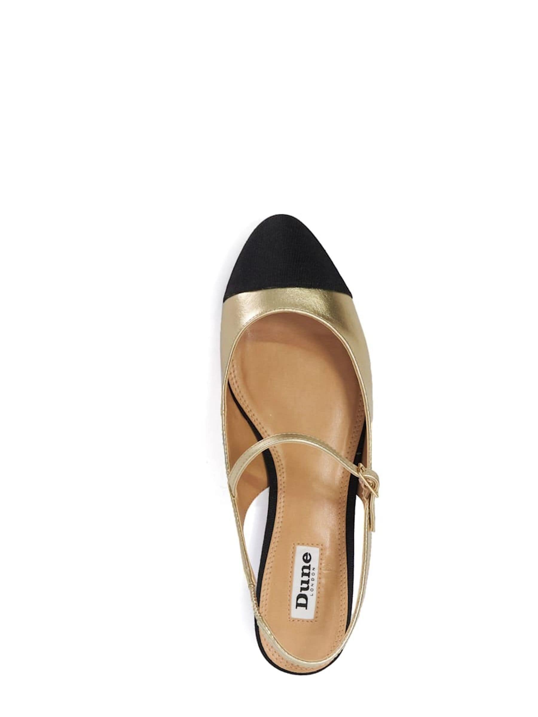 Buy Dune London Gold Hayes Toe Cap Sling Round Toe Mary Jane