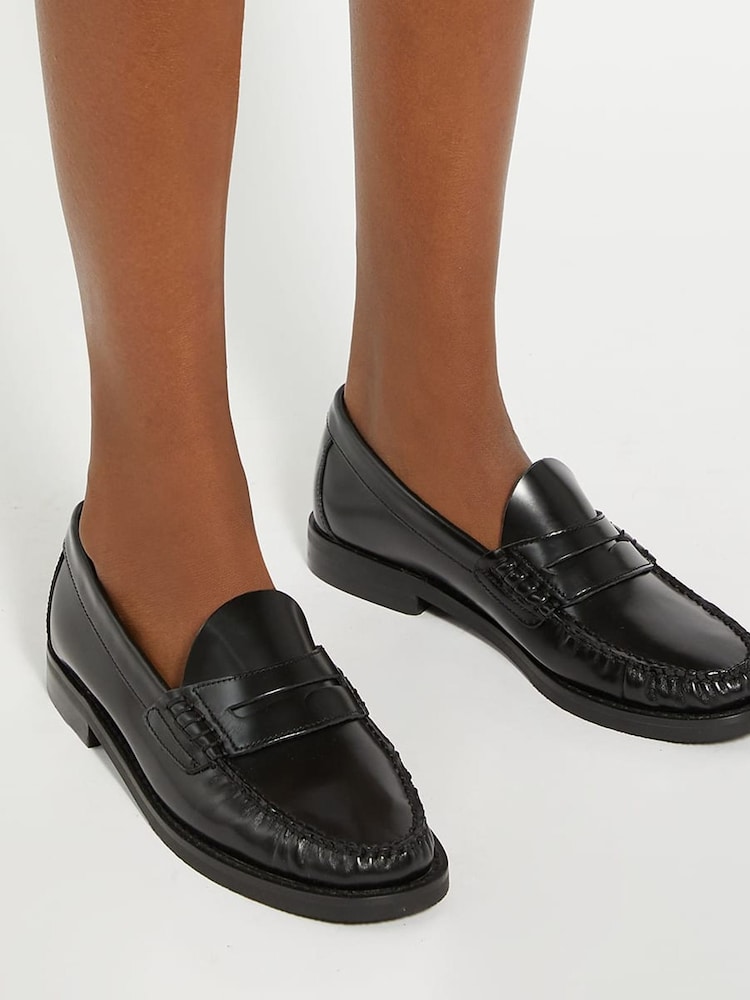 črna - Dune London Ginnie Slim Sole Penny mokasini - Slika 1 iz 6
