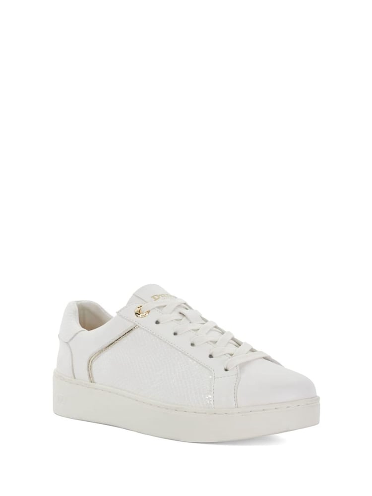 Dune London White Elli Material Mix Cupsole Trainers - Image 3 of 5