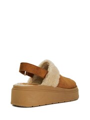 Dune London Brown Game Faux Fur Lined Mule Shoes - Image 2 of 4