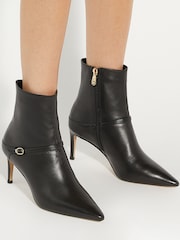 Dune London Black Olene Pointed Buckle Ankle Boots - Image 1 of 7