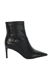 Dune London Black Olene Pointed Buckle Ankle Boots - Image 2 of 7