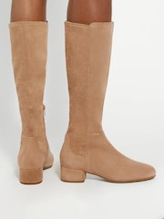 Braun - Dune London Tayla Elegante Stretch-Stiefel mit hohem Schaft - Bild 1 von 6