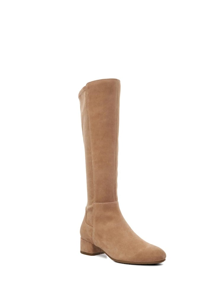 Dune London Brown Standard Fit Tayla Smart Stretch High Leg Boots - Image 3 of 6