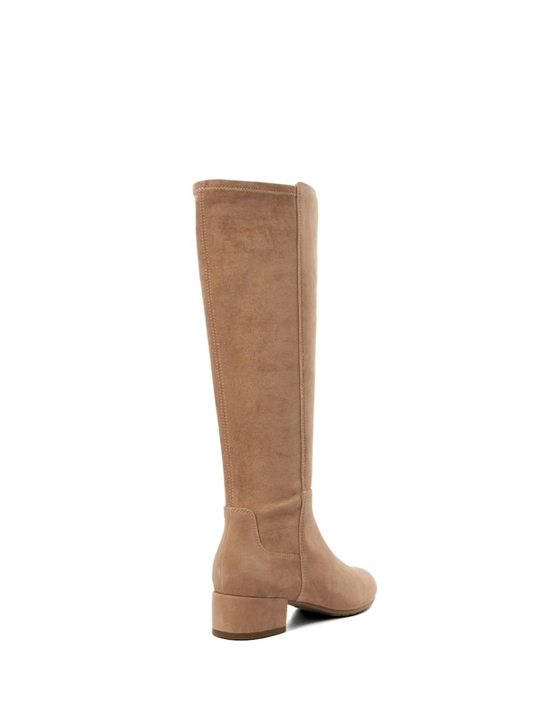 Dune London Brown Standard Fit Tayla Smart Stretch High Leg Boots - Image 4 of 6
