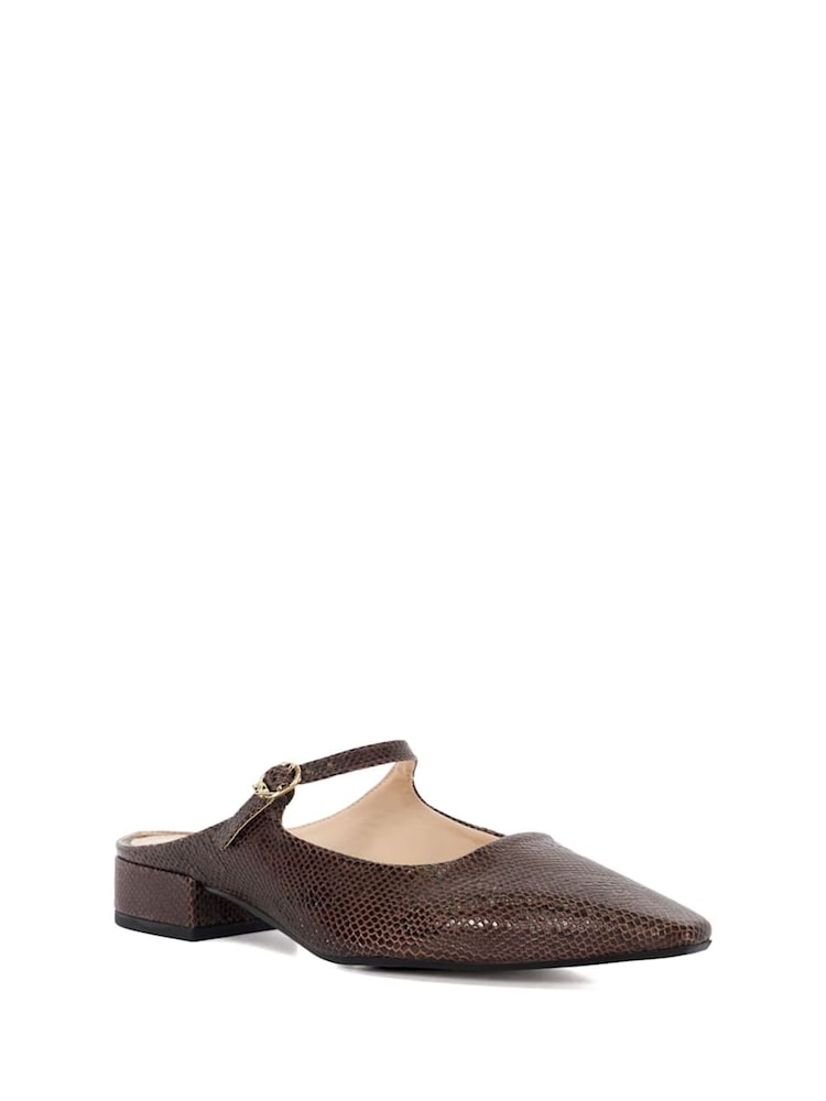 Braun - Dune London Hints flache, spitze Schuhe mit offener Ferse, Braun - Bild 2 von 4 Braun - Dune London Hints flache, spitze Schuhe mit offener Ferse, Braun - Bild 2 von 4