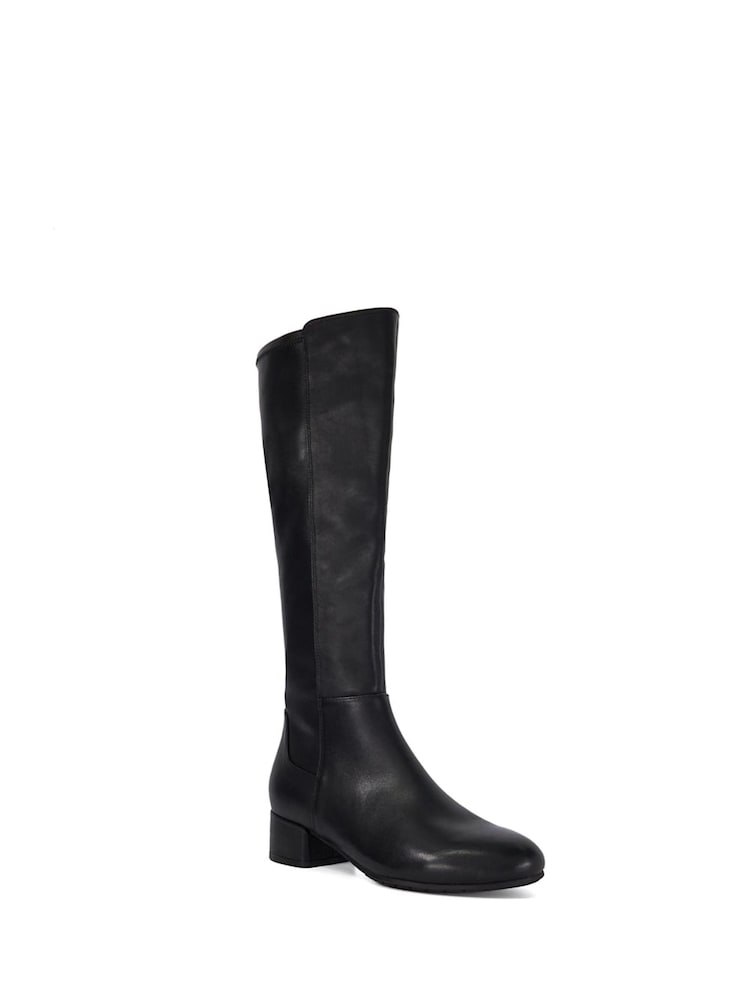 Dune London Black Standard Fit Tayla Smart Stretch High Leg Boots - Image 3 of 6