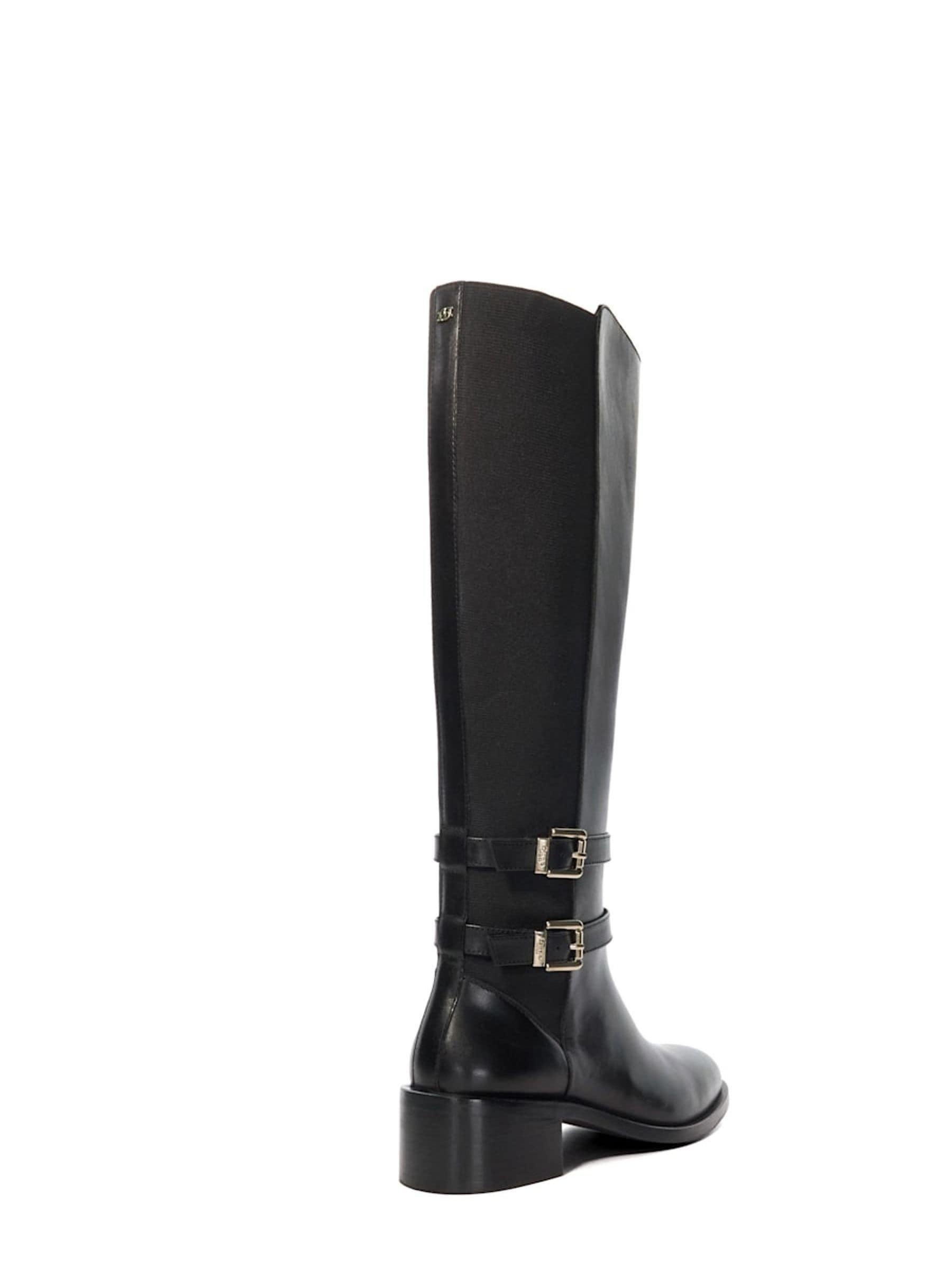 【ACLENT】Round buckle long boots ASOS DESIGN Captain multi-buckle biker knee boots in black