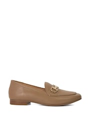 Dune London Taupe Wide Fit Glair Branded Snaffle Leather Trim Shoes - Image 2 of 6