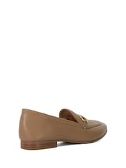 Dune London Taupe Wide Fit Glair Branded Snaffle Leather Trim Shoes - Image 4 of 6