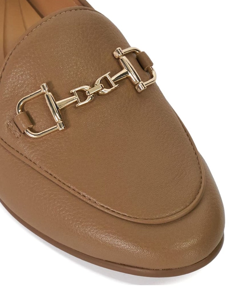 Dune London Taupe Wide Fit Glair Branded Snaffle Leather Trim Shoes - Image 6 of 6