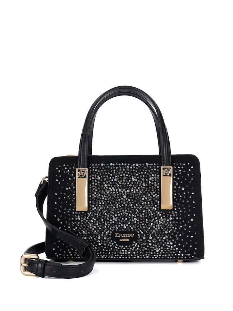 Dune London Coral Black Dinkydenbeigh Mini Branded Handle Tote Bag - Image 2 of 5