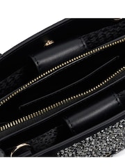 Dune London Coral Black Dinkydenbeigh Mini Branded Handle Tote Bag - Image 5 of 5