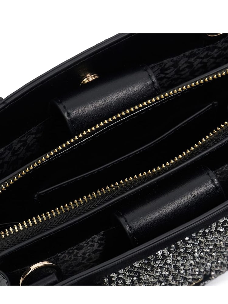 Dune London Coral Black Dinkydenbeigh Mini Branded Handle Tote Bag - Image 5 of 5