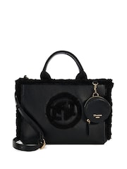 Dune London Black Dinkidexter Medium Logo Tote Bag - Image 2 of 6