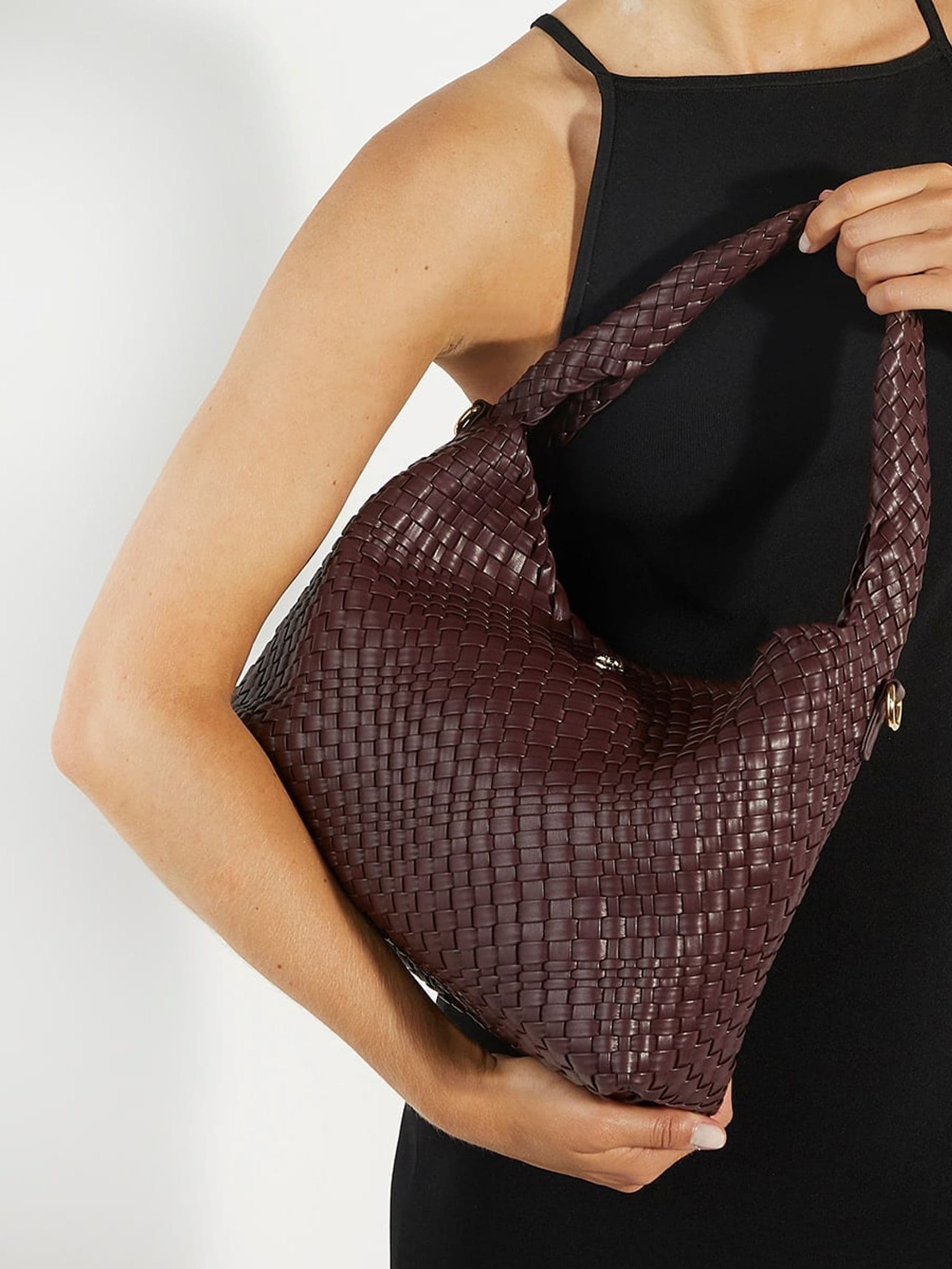 Buy Dune London Burgundy Large Deliberate Woven Slouch Bag from Next Ireland