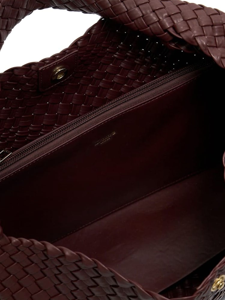 Dune London Burgundy Large Deliberate Woven Slouch Bag - Image 4 of 5