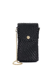 Черный - Dune London Saff Woven Phone Cross-Body Bag - Image 1 of 5