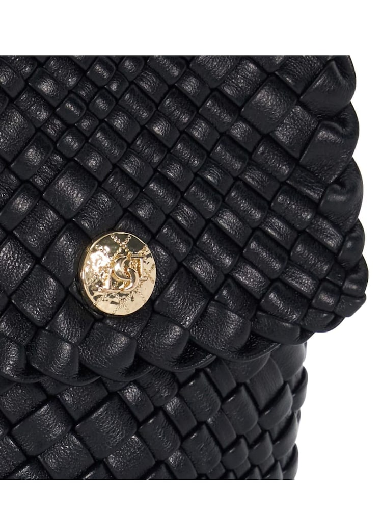 Zwart - Dune London Saff Woven Phone Cross-Body Bag - Image 4 of 5