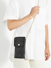 Черный - Dune London Saff Woven Phone Cross-Body Bag - Image 5 of 5