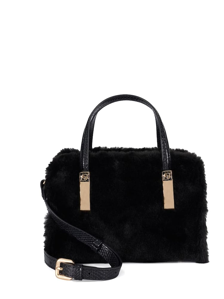 Dune London Dark Black Dinkydenbeigh Mini Branded Handle Tote Bag - Image 2 of 5