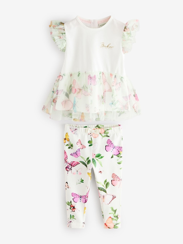 Baker by Ted Baker – mintgrünes Oberteil mit Netzstoffsaum und Leggings im Set - Bild 1 von 4 Baker by Ted Baker – mintgrünes Oberteil mit Netzstoffsaum und Leggings im Set - Bild 1 von 4
