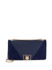 Dune London Blue Styled Panelled Phone Cross-Body Bag - Image 1 of 5