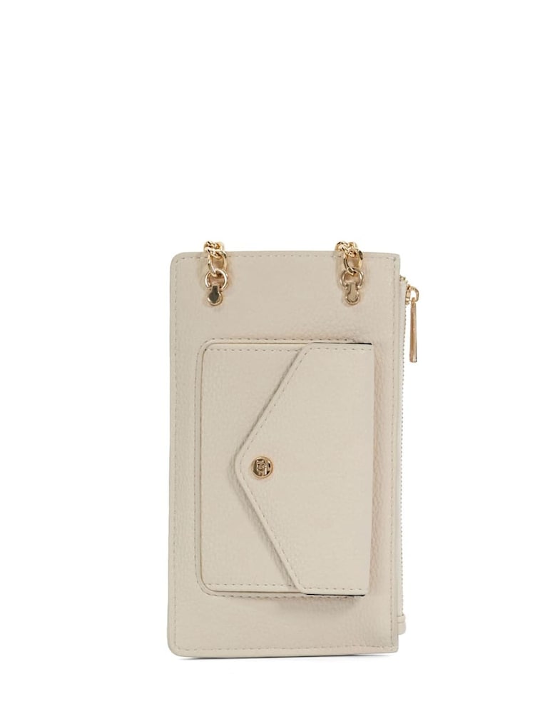 Dune London Cream Samely Debossed Logo Phone Cross-Body Bag - Image 2 of 4