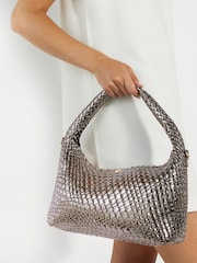 Dune London Natural Chrome Large Deliberate Woven Slouch Bag - Image 1 of 6