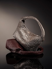 Dune London Natural Chrome Large Deliberate Woven Slouch Bag - Image 2 of 6