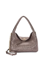 Dune London Natural Chrome Large Deliberate Woven Slouch Bag - Image 3 of 6