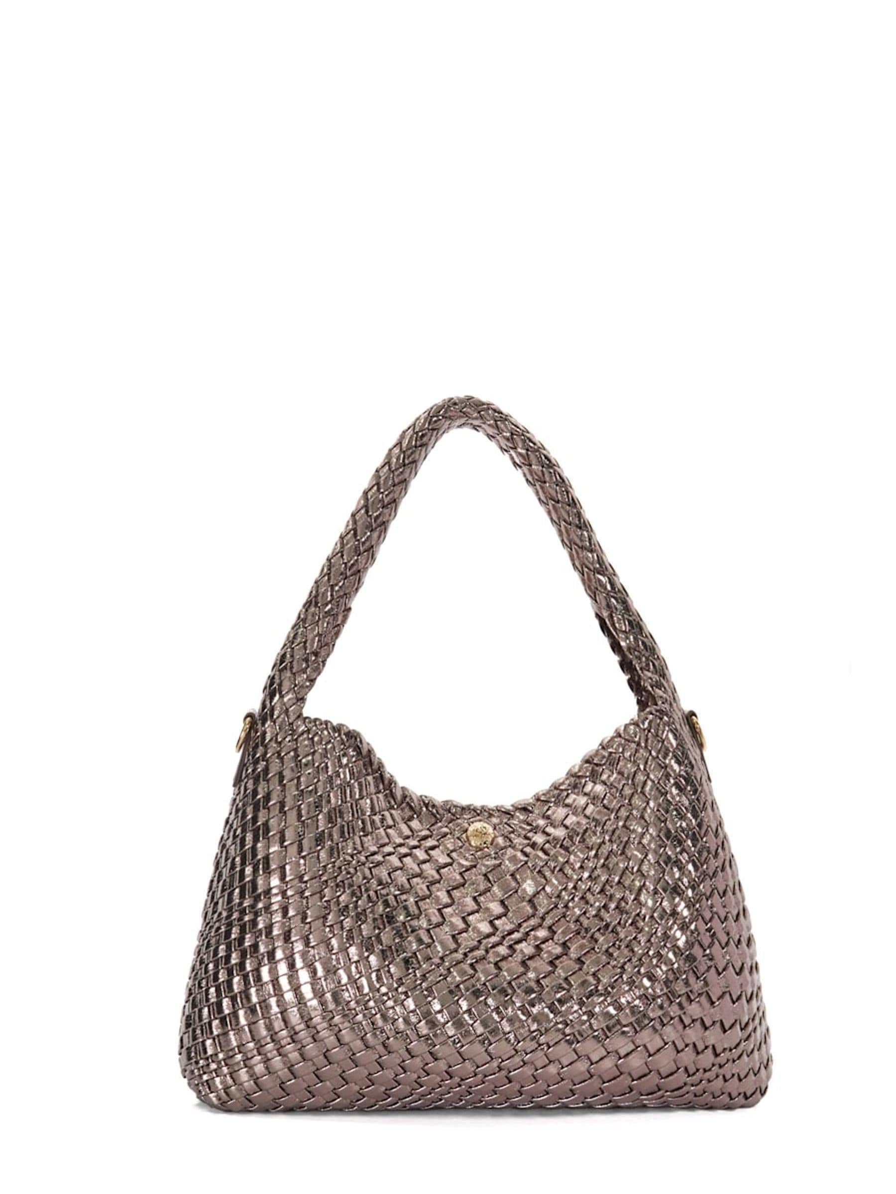 Dune London Natural Chrome Large Deliberate Woven Slouch Bag