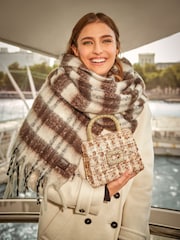 Dune London Cream Bolenna Brooch Trim Bag - Image 2 of 5