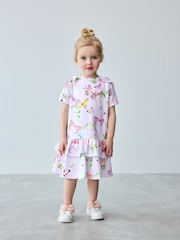 Baker by Ted Baker Lilac Purple Printed Ponte Dress - Image 2 of 8